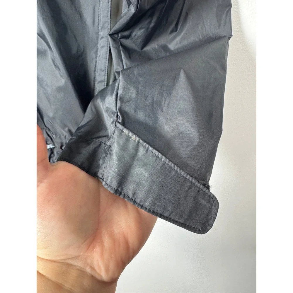 Gorpcore Columbia Mens Small Windbreaker Jacket Black Grey Hooded Full Zip‎